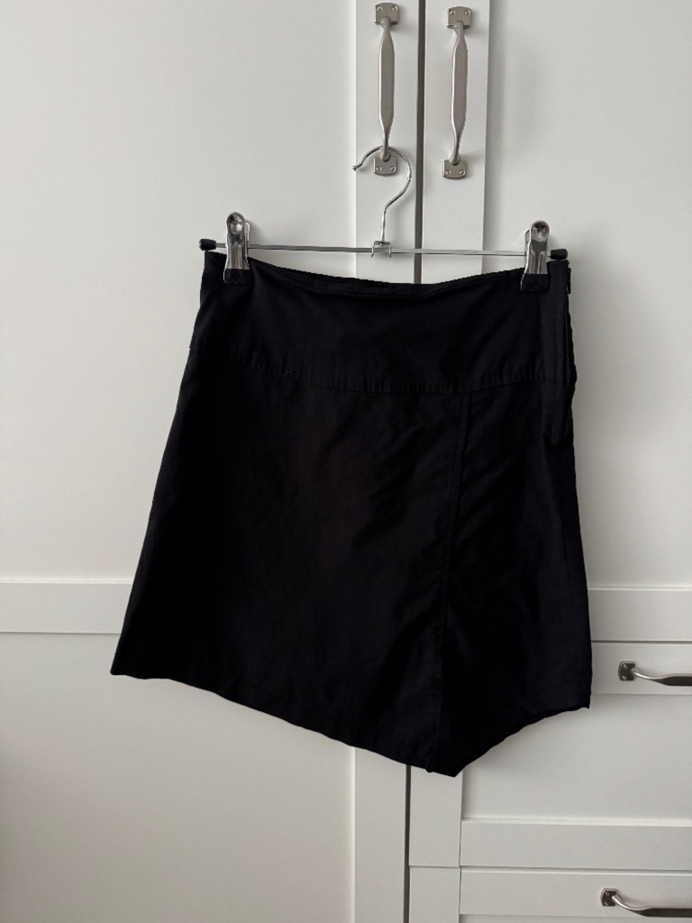 Asymmetrical Black Linen skirt